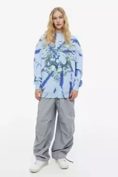 Объемный свитшот с принтом H&M, синий