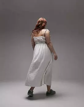 Объемный текстурированный ремешок-булавка цвета слоновой кости со сборками Topshop Curve