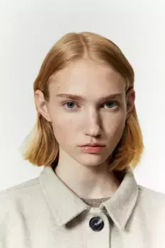 Объемный топ из фетровой ткани H&M, бежевый