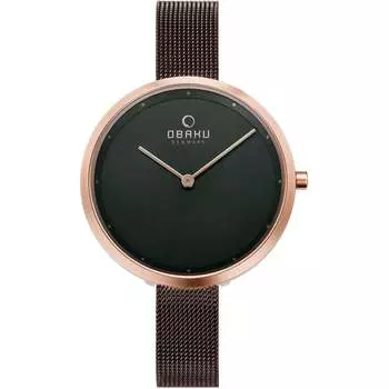 Obaku женские классические часы с коричневым циферблатом
