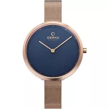 Obaku женские классические часы с синим циферблатом