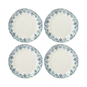 Обеденные тарелки Lenox Blue Bay, набор из 4 шт, белый