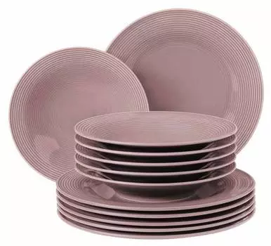 Обеденный сервиз beat color glaze, 12 предметов. Seltmann Weiden, розовый