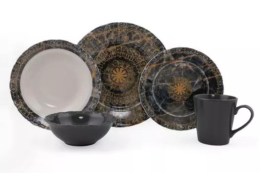 Обеденный сервиз Hermia Concept полумесяц-DYN1903, черный