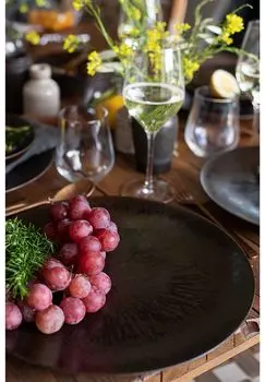 Обеденный сервиз, керамика, металлизированная бронза MaSer, черно-коричневый