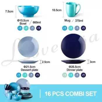 Обеденный сервиз LOVECASA, цвет Bunt