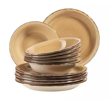 Обеденный сервиз лумака (12 шт.) Mser, бежевый