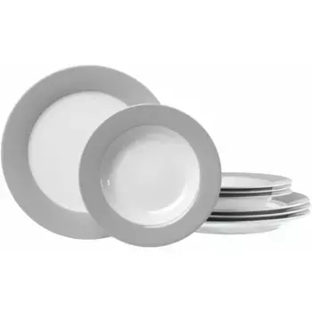 Обеденный сервиз Ritzenhoff & Breker «набор тарелок, набор посуды», (набор, 8 предметов), 8 предметов, на 4 персоны, серый