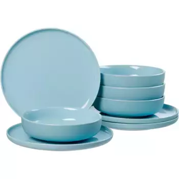 Обеденный сервиз Ritzenhoff & Breker «набор тарелок, набор посуды Джаспер», (набор, 8 предметов), стиль Scandic, 8 предметов, на 4 персоны, цвет graublau