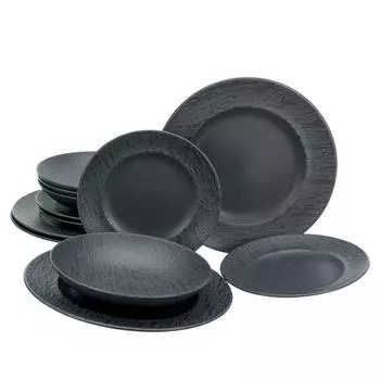 Обеденный сервиз рондо Creatable, черный