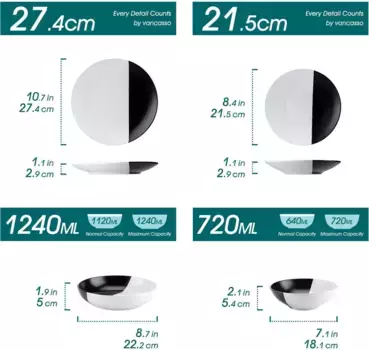 Обеденный сервиз Vancasso, черный