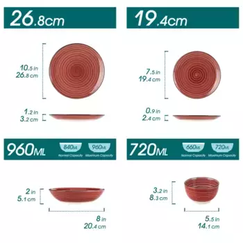 Обеденный сервиз Vancasso, красный