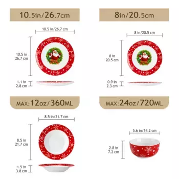 Обеденный сервиз VEWEET, красный