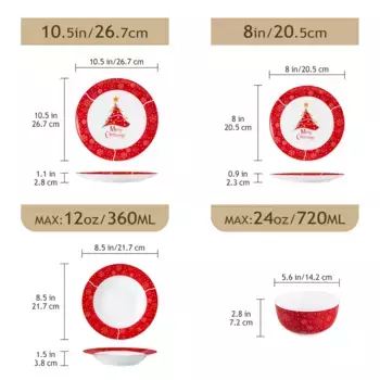 Обеденный сервиз VEWEET, красный