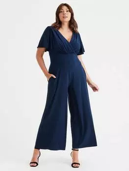 Обернутый комбинезон для отдыха Scarlett & Jo, темно-синий