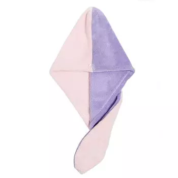 Обертывание для волос Быстросохнущий водопоглощающий полиэстер Очень утолщенный платок для душа для дома-светло-синий + бежевый Stuttg, мультиколор