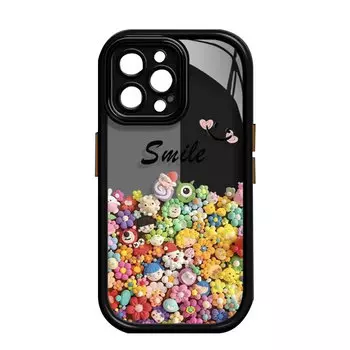 Обезьяна с чехлом для телефона Apepalog, Cream shell - pink - LZ black letter clay flower smiley face