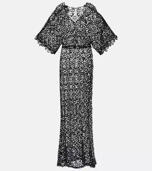 Оби открытый трикотажный макси-платье из хлопковой смеси Norma Kamali, черный