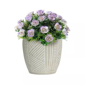 Objevi Authentic Полосатый бетонный цветочный горшок - Серый - 13,5x12,5 см