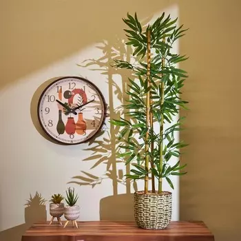 Objevi Декоративный бамбук в бетонном цветочном горшке - Зеленый - 100 см