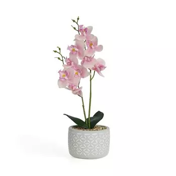 Objevi Real Touch Орхидея в бетонном горшке - Светло-розовый - 12x35 см