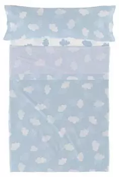 Облака комплект простыни Basic, синий