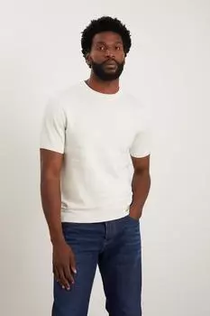 Облегающая белая трикотажная футболка в полоску на груди Burton, белый