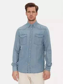 Облегающая джинсовая рубашка Ask 20-605 Indicode, синий