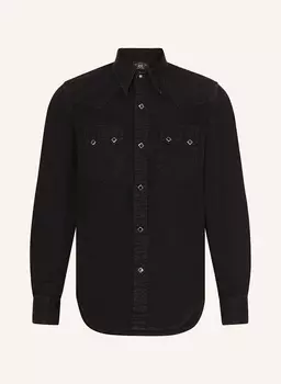 Облегающая джинсовая рубашка Rrl, черный