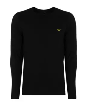 Облегающая фигуру рубашка с длинными рукавами Emporio Armani, черный