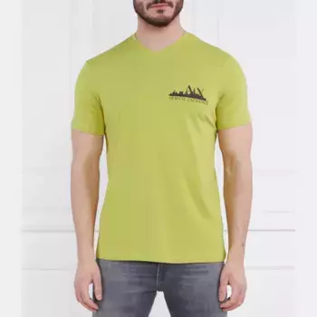 Облегающая футболка Armani Exchange, зеленый
