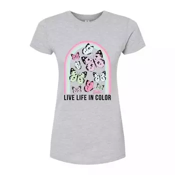 Облегающая футболка Barbie Butterflies Live Life для юниоров Licensed Character, серый