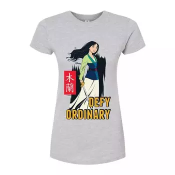 Облегающая футболка Disney's Mulan Juniors Defy Ordinary Licensed Character, серый