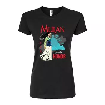 Облегающая футболка Disney's Mulan Juniors Live By Honor Licensed Character, черный