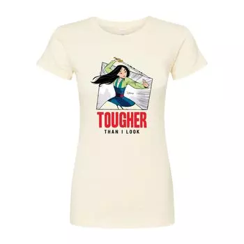 Облегающая футболка Disney's Mulan Juniors «Tougher Tougher Than I Look» Licensed Character