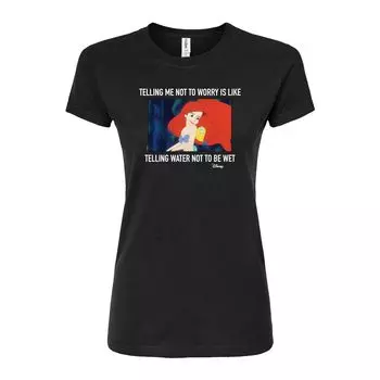 Облегающая футболка Disney's The Little Mermaid для юниоров Not To Worry Licensed Character, черный