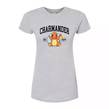 Облегающая футболка для подростков Pokmon Charmander Collegiate Licensed Character, серый