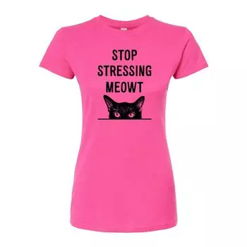 Облегающая футболка для юниоров Stop Stressing Meowt Licensed Character, розовый