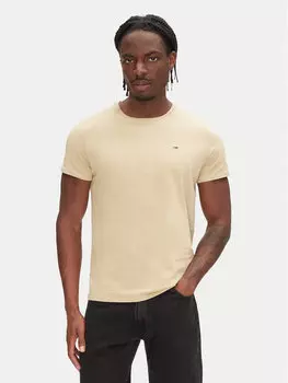 Облегающая футболка DM0DM04411 Tommy Jeans, бежевый
