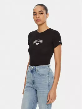 Облегающая футболка DW0DW19435 Tommy Jeans, черный