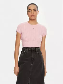 Облегающая футболка DW0DW19493 Tommy Jeans, розовый