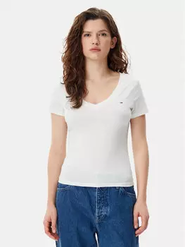 Облегающая футболка DW0DW20458 Tommy Jeans, белый