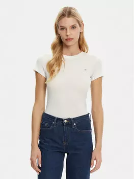 Облегающая футболка DW0DW20459 Tommy Jeans, белый