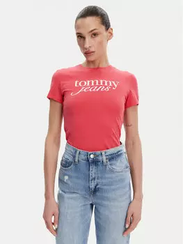 Облегающая футболка DW0DW20459 Tommy Jeans, розовый