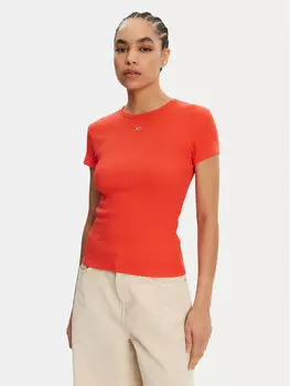 Облегающая футболка Essential DW0DW17383 Tommy Jeans, оранжевый