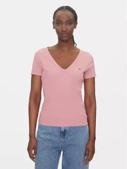 Облегающая футболка Essential DW0DW17385 Tommy Jeans, розовый