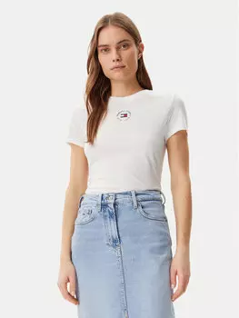 Облегающая футболка Essential DW0DW20316 Tommy Jeans, белый