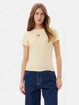 Облегающая футболка Essential DW0DW20316 Tommy Jeans, желтый