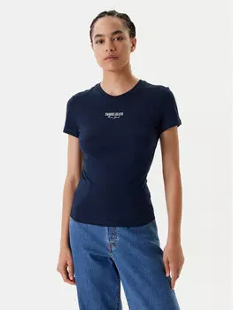 Облегающая футболка Essential DW0DW20913 Tommy Jeans, синий