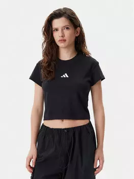 Облегающая футболка Future Icons Small Logo Baby JE4000 Adidas, черный